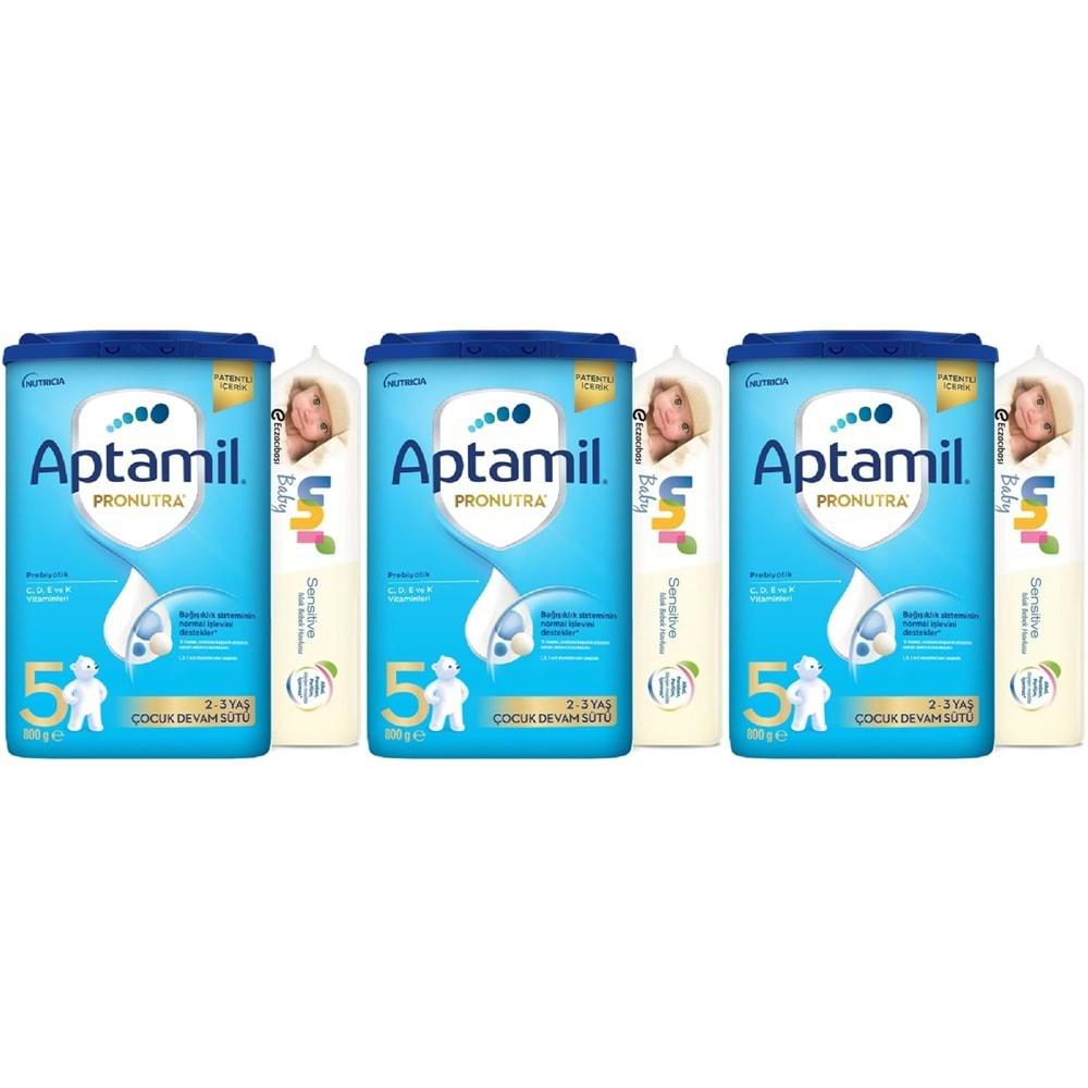 Nutrıcıa Aptamil Pronutra 800GR Devam Sütü No:5 (2-3 Yaş) + Islak Mendil Hediye (3 Lü Set)