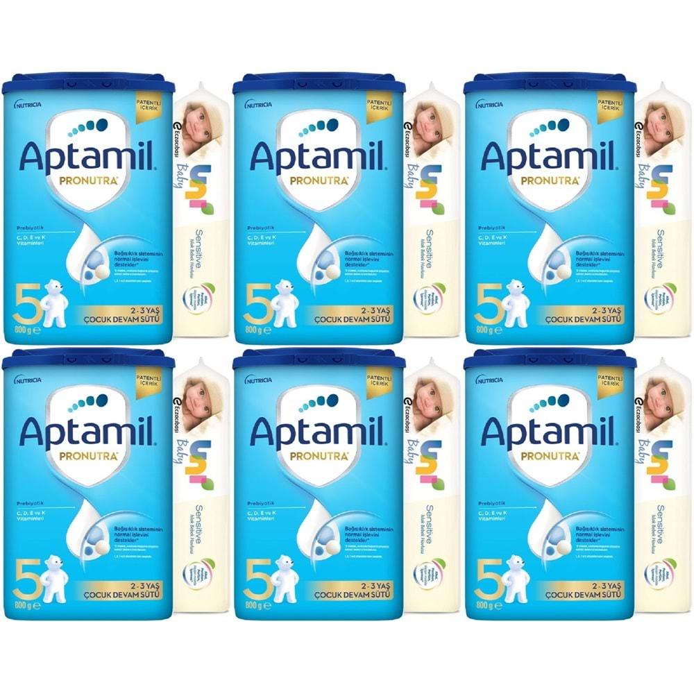Nutrıcıa Aptamil Pronutra 800GR Devam Sütü No:5 (2-3 Yaş) + Islak Mendil Hediye (6 Lı Set)