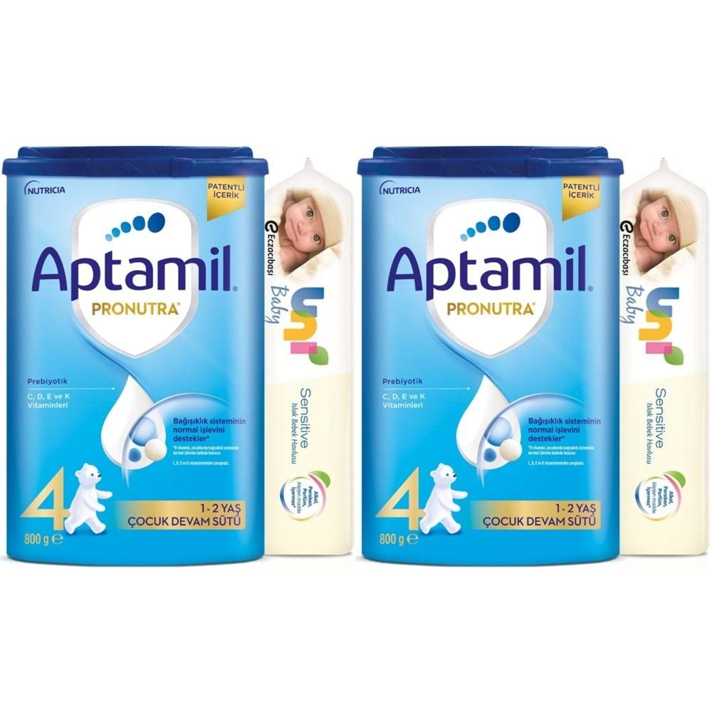 Nutrıcıa Aptamil Pronutra 800GR Devam Sütü No:4 (1-2 Yaş) + Islak Mendil Hediye (2 Li Set)