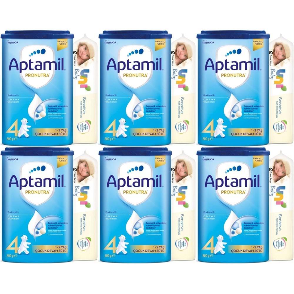 Nutrıcıa Aptamil Pronutra 800GR Devam Sütü No:4 (1-2 Yaş) + Islak Mendil Hediye (6 Lı Set)