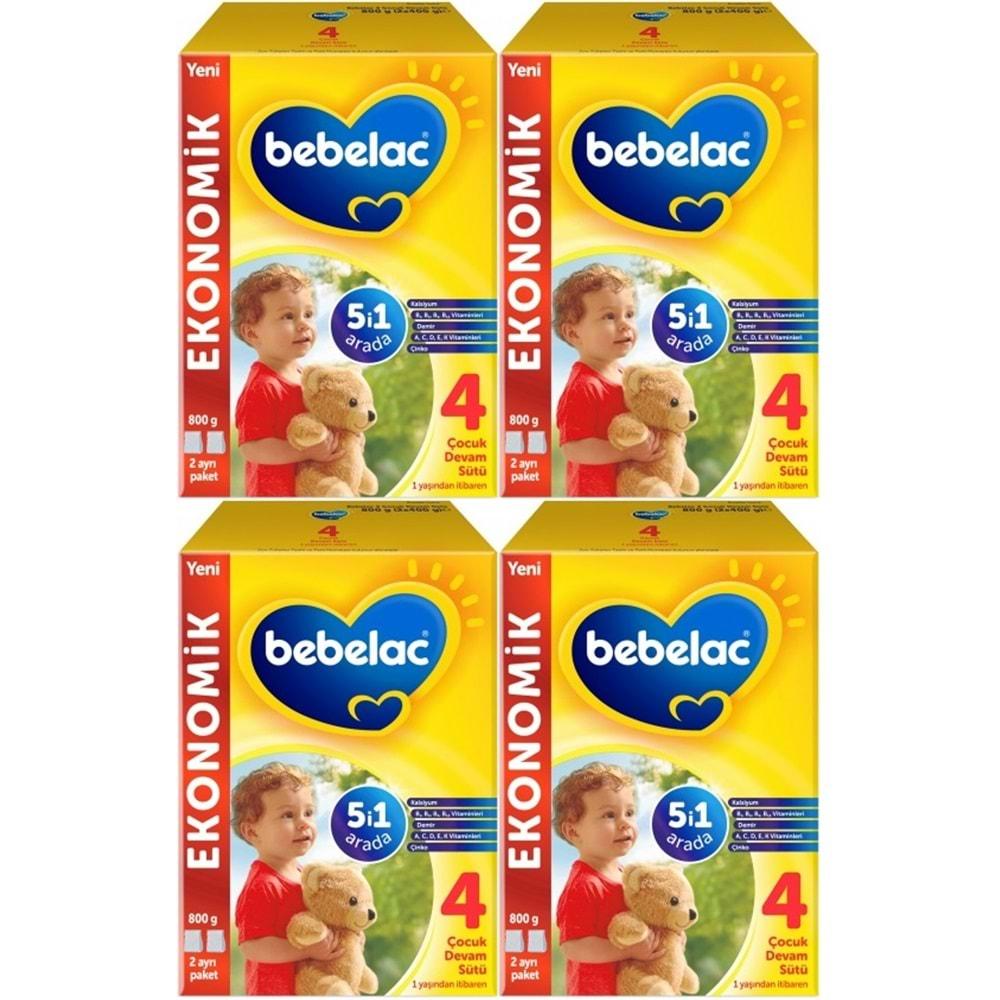 Bebelac 800GR No:4 Devam Sütü (1+ Yaş) (4 Lü Set)