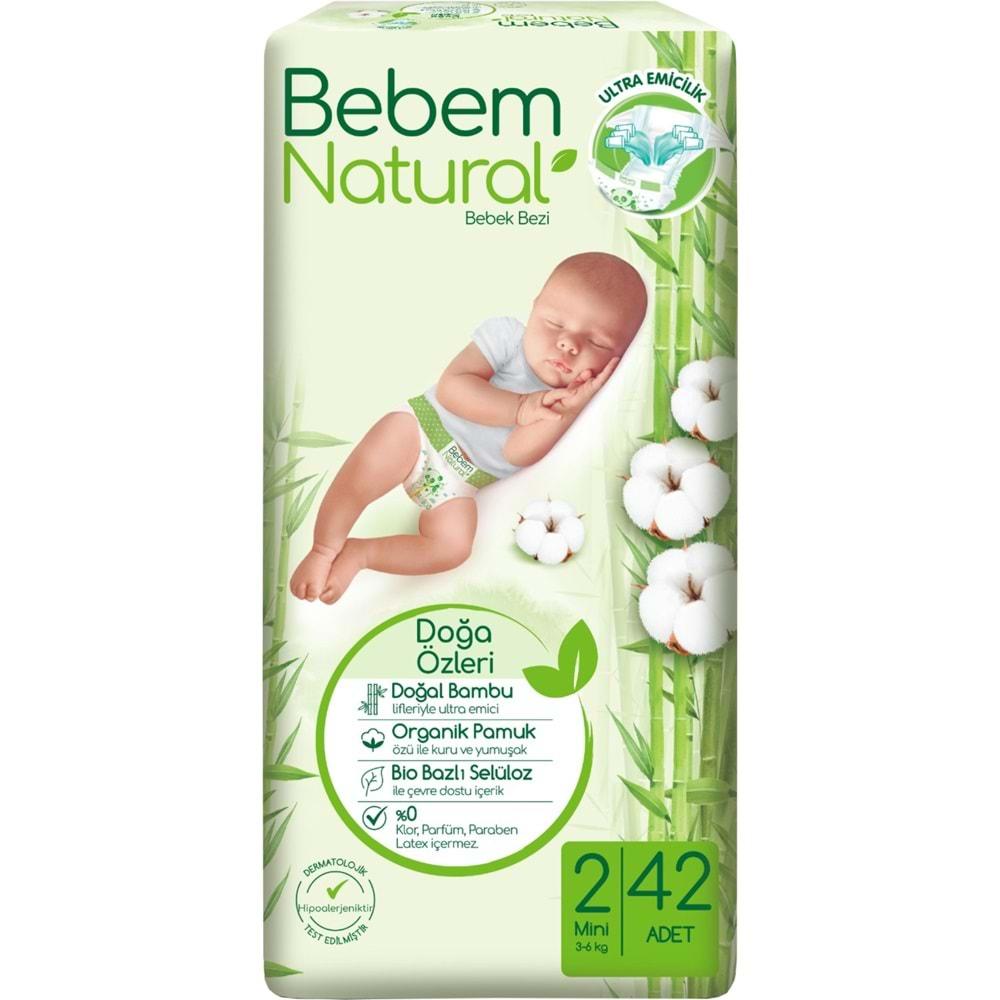 Bebem Bebek Bezi Natural Jumbo Avantaj Pk Beden:2 (3-6Kg) Mini 252 Adet