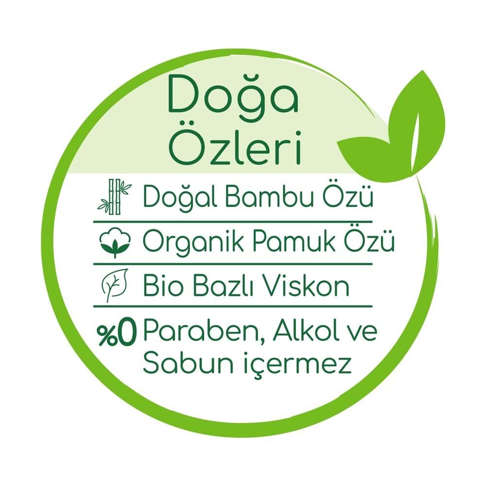 Bebem Natural Islak Bebek Mendili Narin Dokunuş / Yenidoğan 90 Yaprak Plastik Kapaklı 9 Lu Set