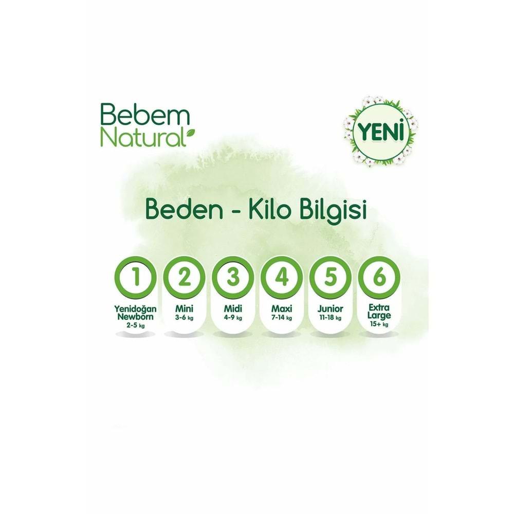 Bebem Bebek Bezi Natural Beden:5 (11-18Kg) Junior 240 Adet Aylık Ultra Fırsat Pk