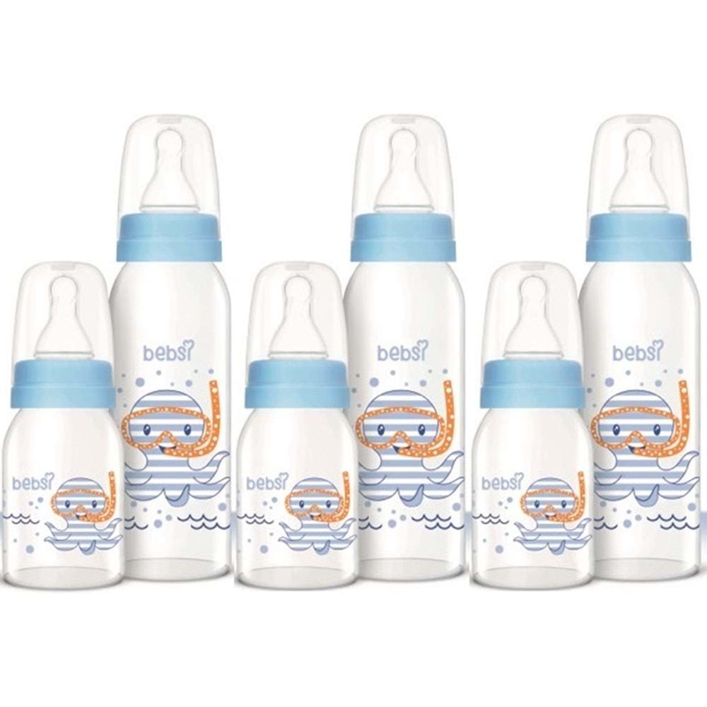 Bebsi Cam Biberon Seti Mavi (250ML+125ML) (3 Lü Set)