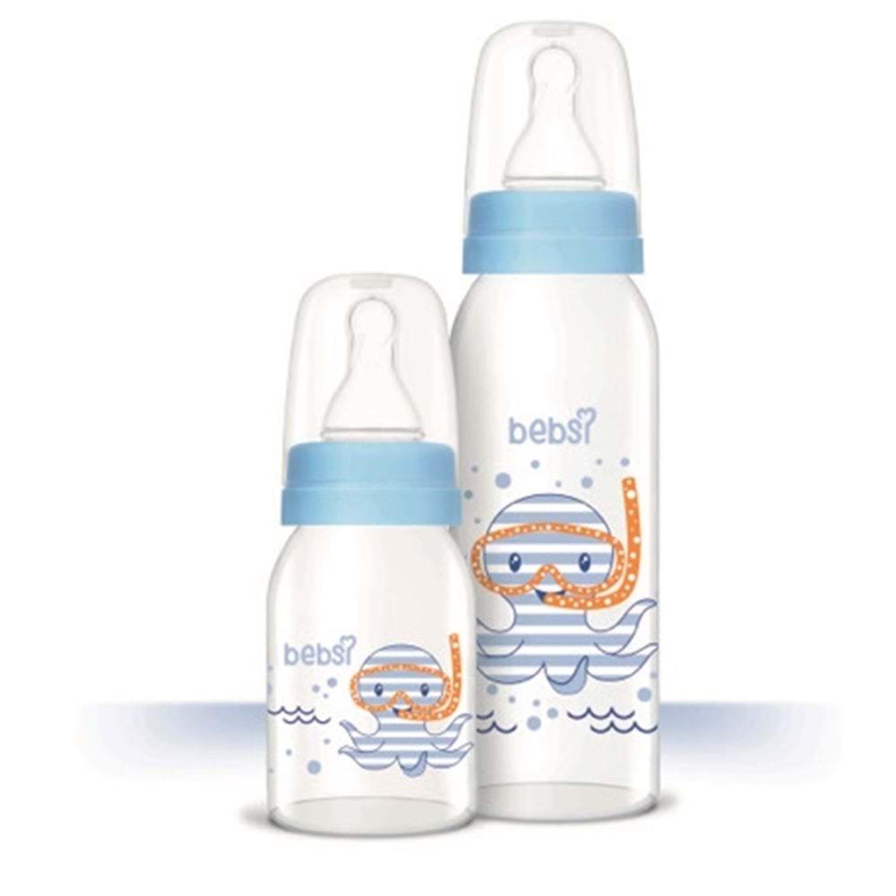 Bebsi Cam Biberon Seti (Mavi - Pembe) (250ML+125ML) (Karma 2 Li Set)