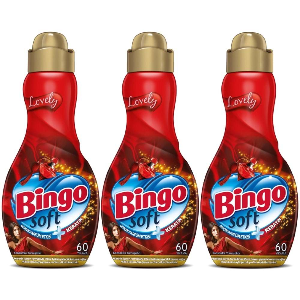 Bingo Soft Çamaşır Yumuşatıcı Konsantre 1440ML Lovely (3 Lü Set)