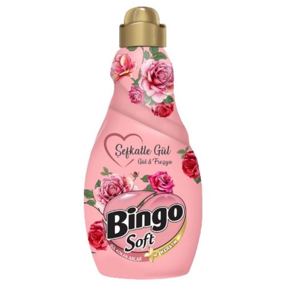 Bingo Soft Çamaşır Yumuşatıcı Konsantre 1440ML Şefkatle Gül (9 Lu Set)