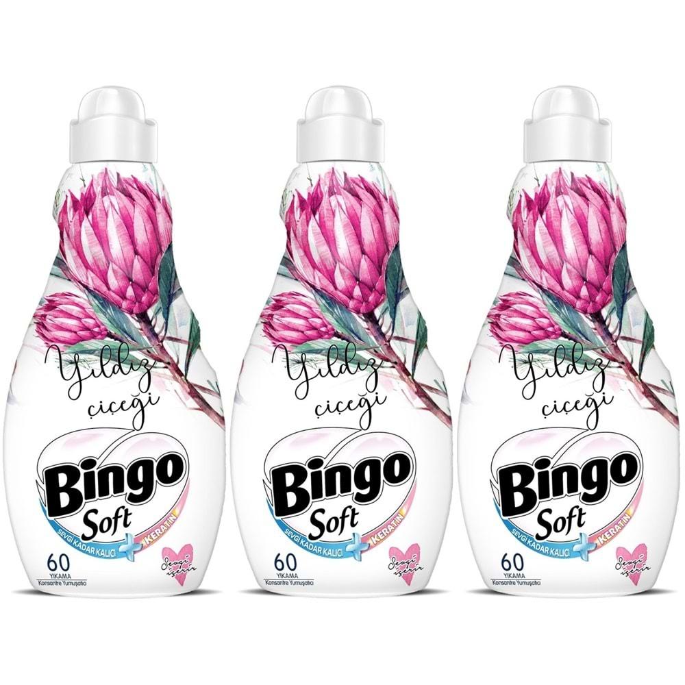 Bingo Soft Çamaşır Yumuşatıcı Konsantre 1440ML Yıldız Çiçeği (3 Lü Set)