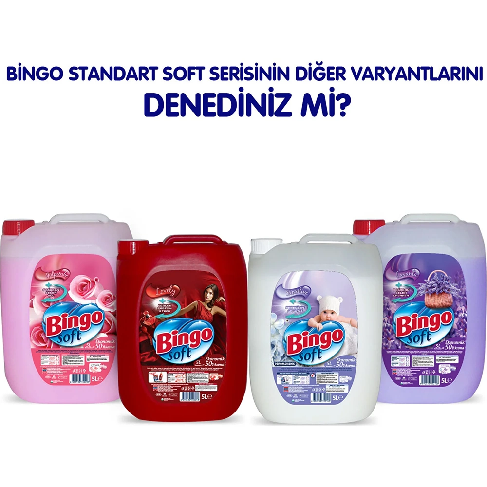 Bingo Soft Yumuşatıcı 20LT (4PK*5LT) Kuzumun Kokusu/Hipoalerjenik (200 Yıkama)