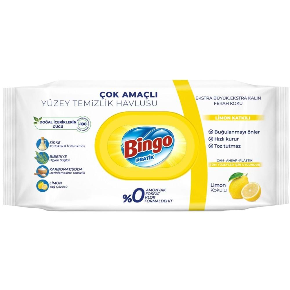 Bingo Clean Yüzey Temizlik Havlusu 96 Yaprak Lavanta Kokulu Plastik Kapaklı (3 Lü Set) 288 Yaprak