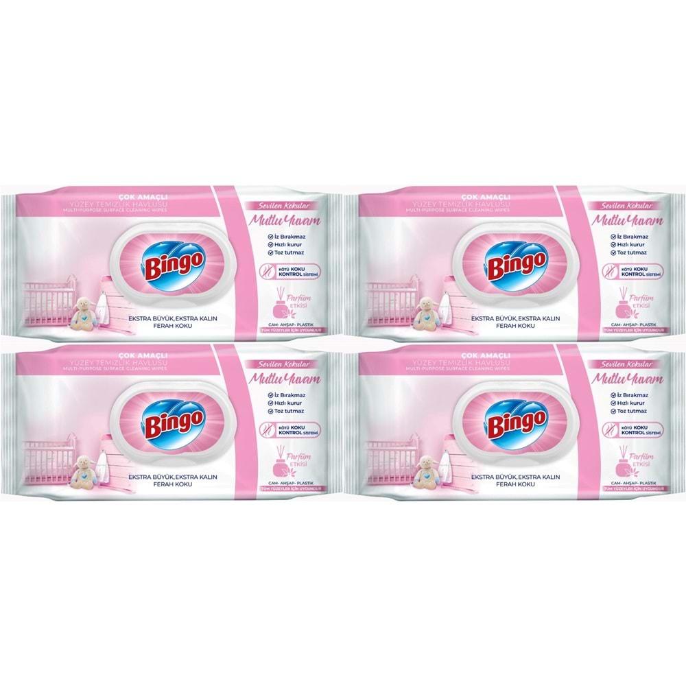 Bingo Clean Yüzey Temizlik Havlusu 96 Yaprak Sevilen Kokular Mutlu Yuvam (4 Lü Set) 384 Yaprak