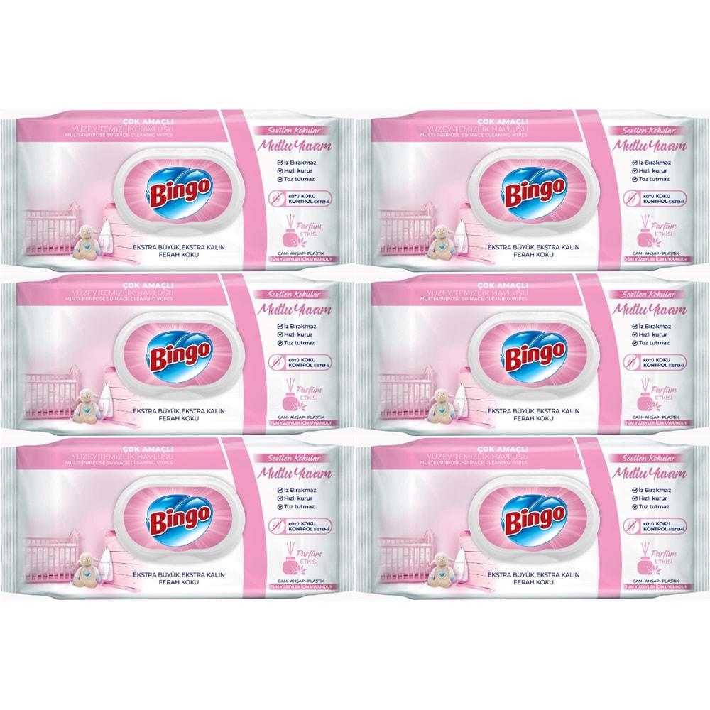 Bingo Clean Yüzey Temizlik Havlusu 96 Yaprak Sevilen Kokular Mutlu Yuvam (6 Lı Set) 576 Yaprak