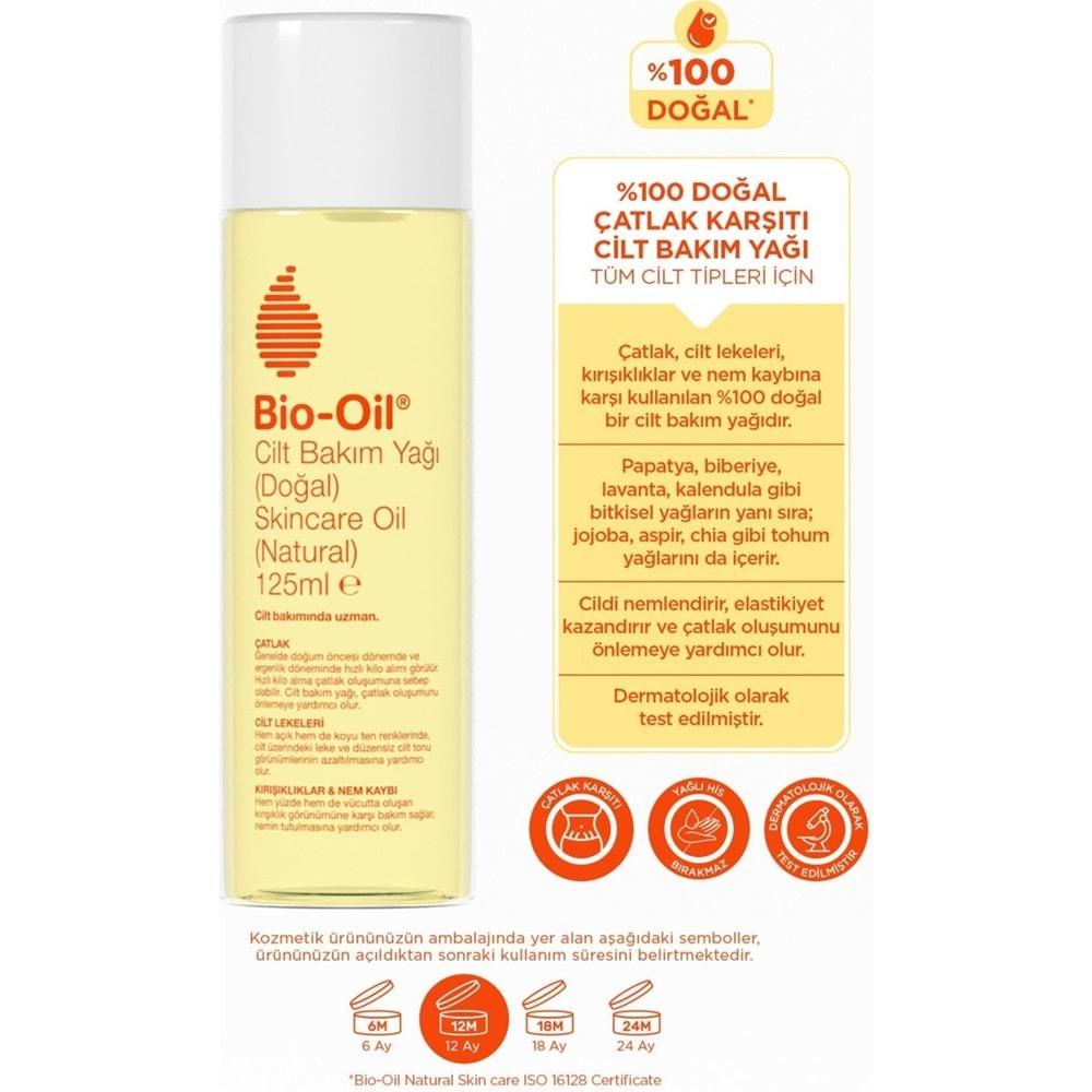 Bio-Oil %100 Natural Çatlak & Leke Karşıtı Nemlendirici Doğal Cilt Bakım Yağı 125ML (3 Lü Set)