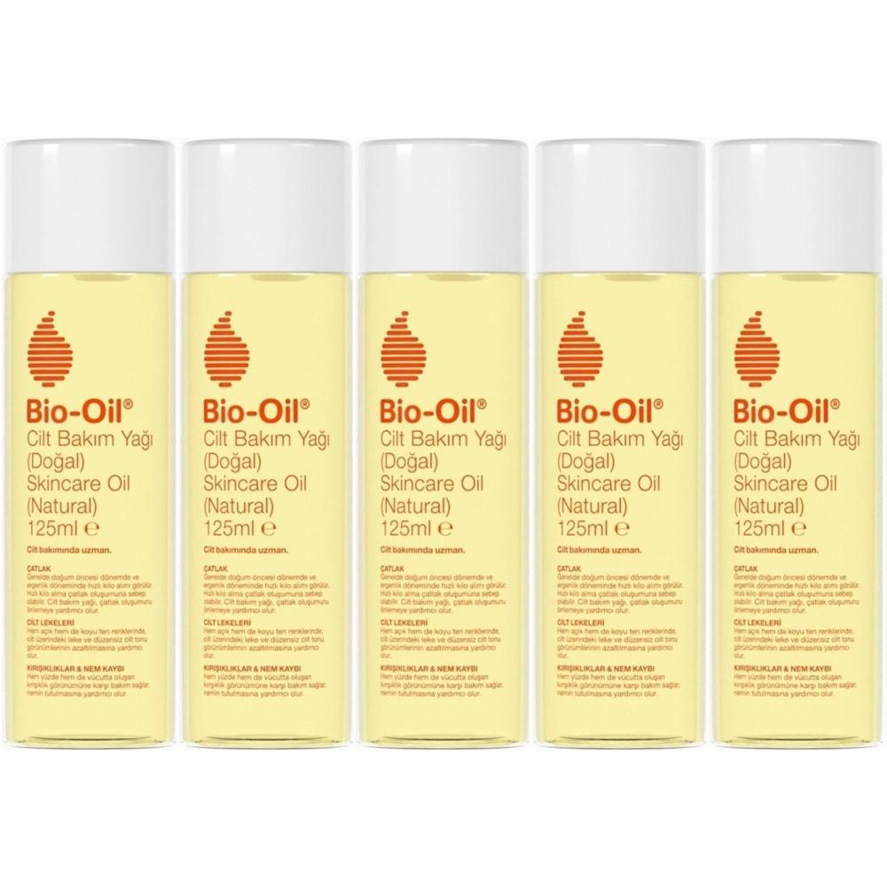 Bio-Oil %100 Natural Çatlak & Leke Karşıtı Nemlendirici Doğal Cilt Bakım Yağı 125ML (5 Li Set)