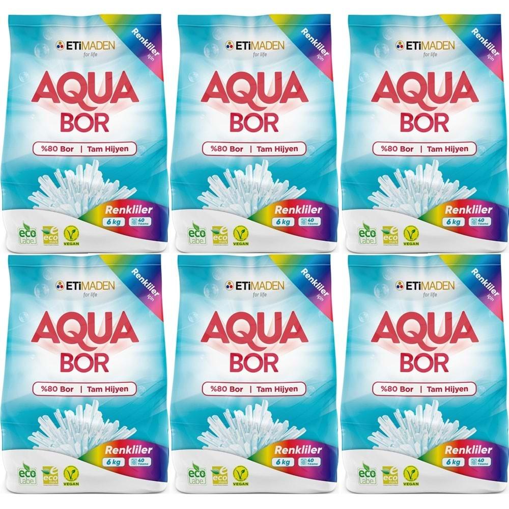 Boron AquaBor Matik Toz Çamaşır Deterjanı 36KG (Renkliler İçin) 240 Yıkama (6PK*6KG)