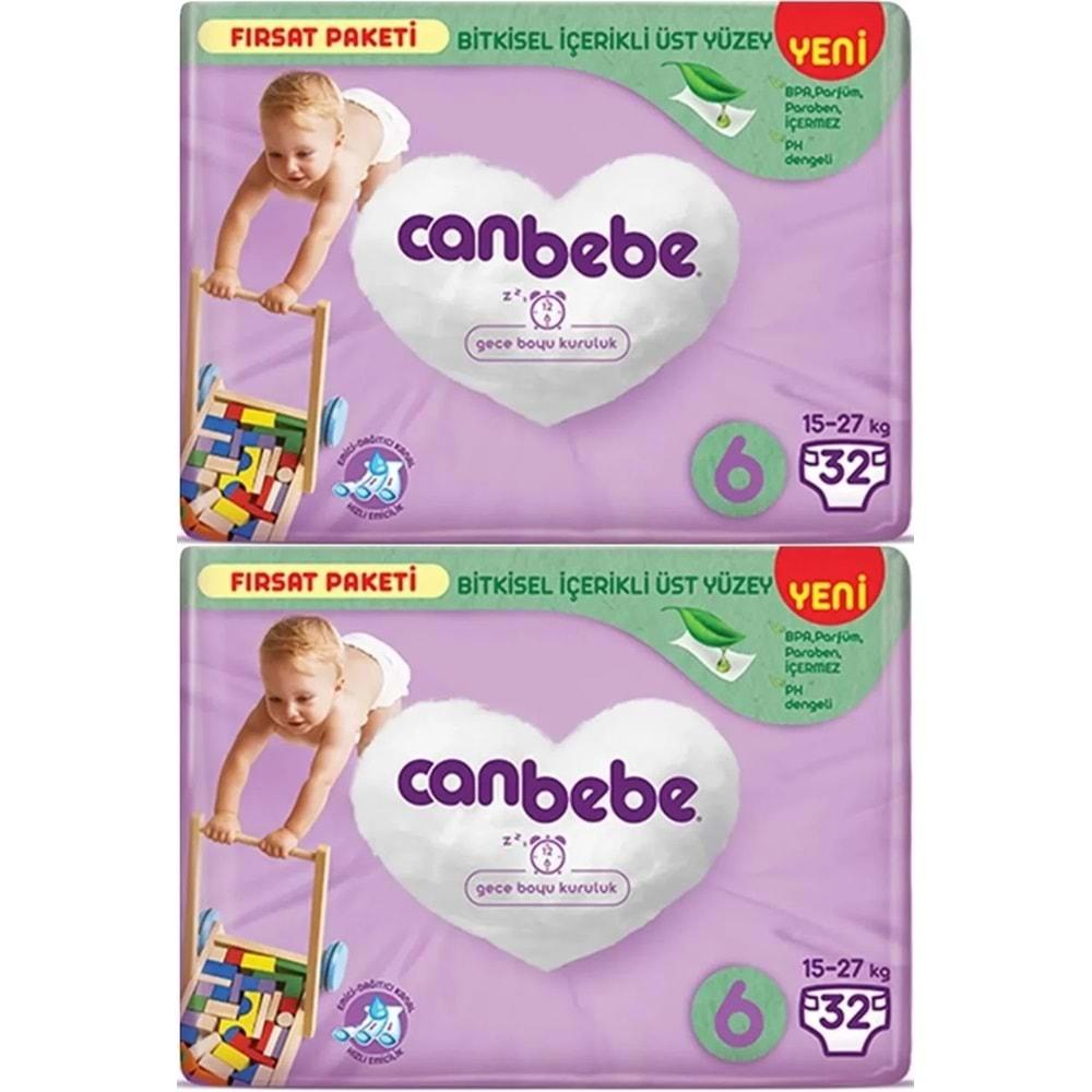 Canbebe Bebek Bezi Beden:6 (15-27Kg) Extra Large 64 Adet Ekonomik Fırsat Pk