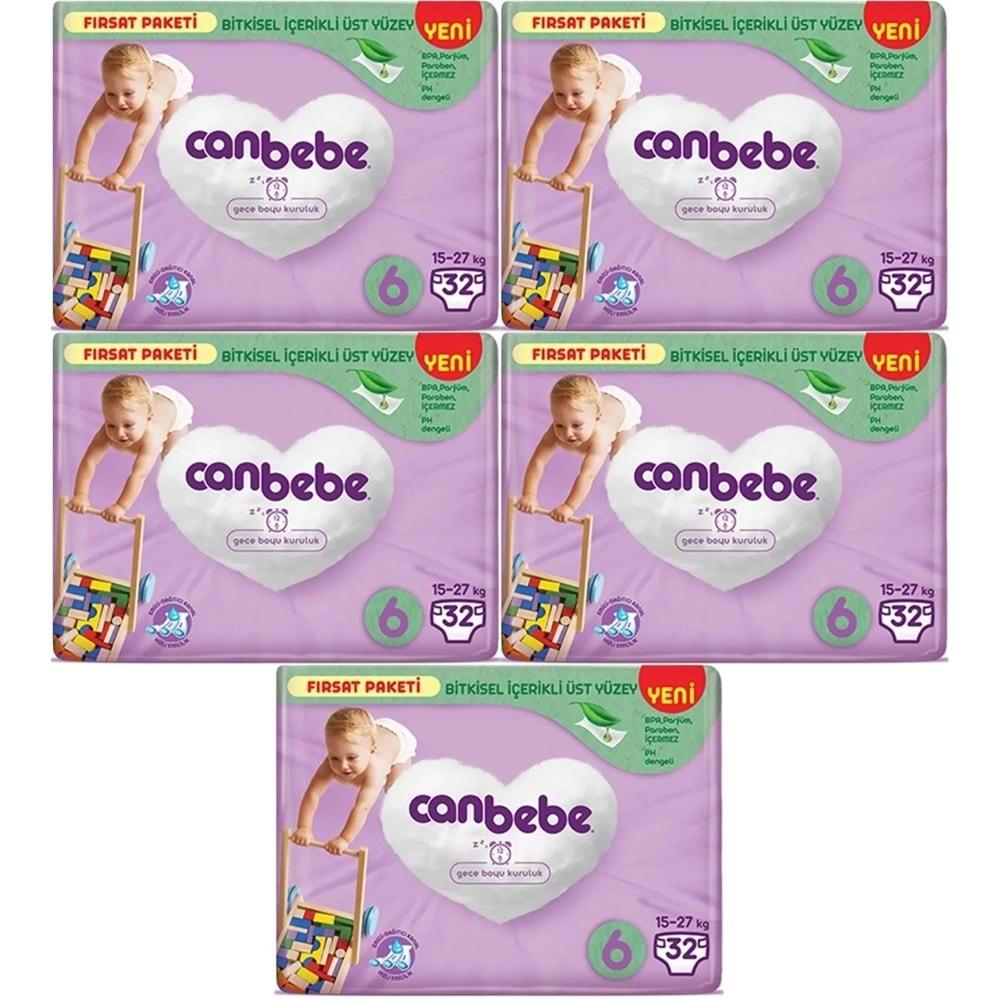Canbebe Bebek Bezi Beden:6 (15-27Kg) Extra Large 160 Adet Mega Fırsat Pk