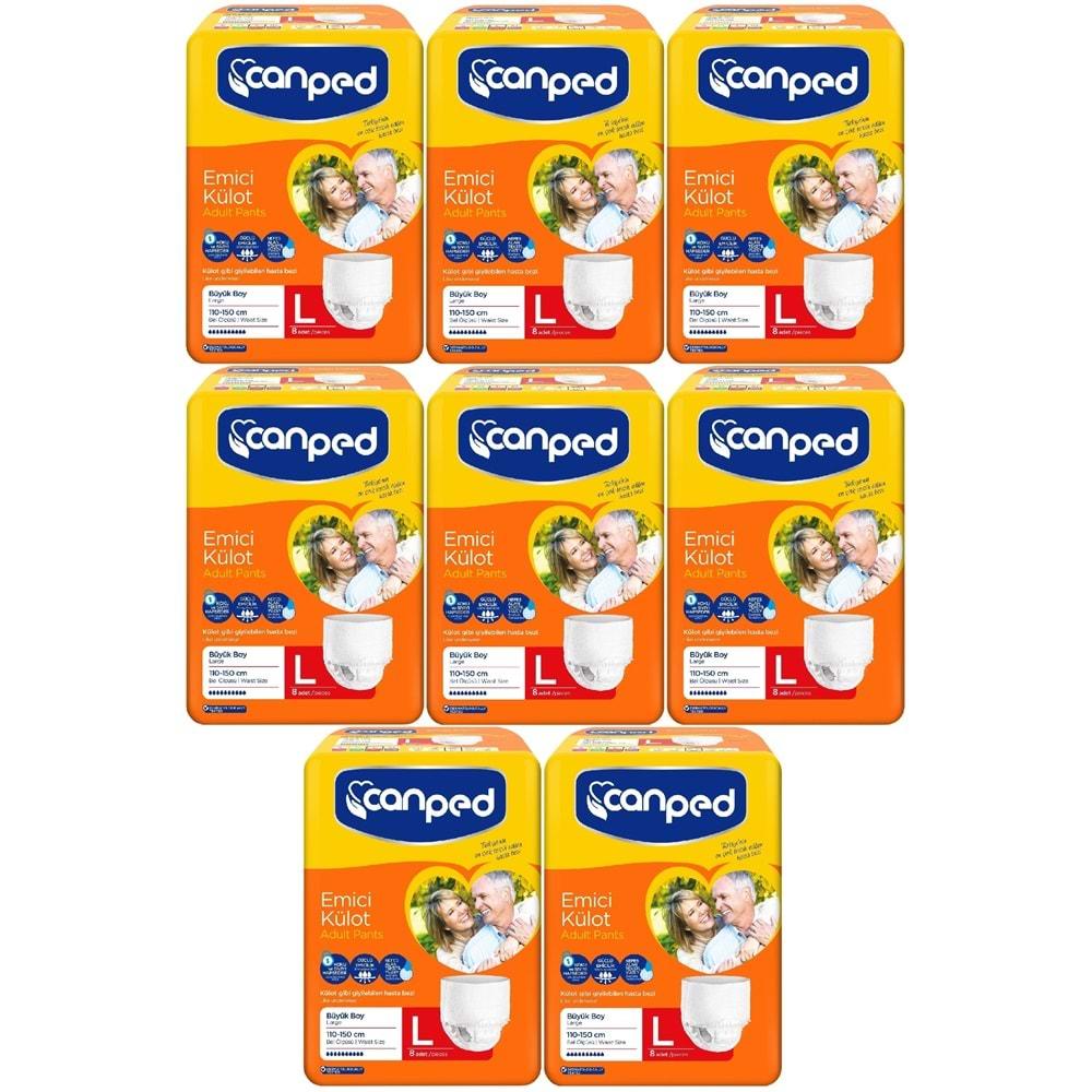 Canped Emici Külot Hasta Bezi Büyük-Large 64 Adet (8Pk*8)