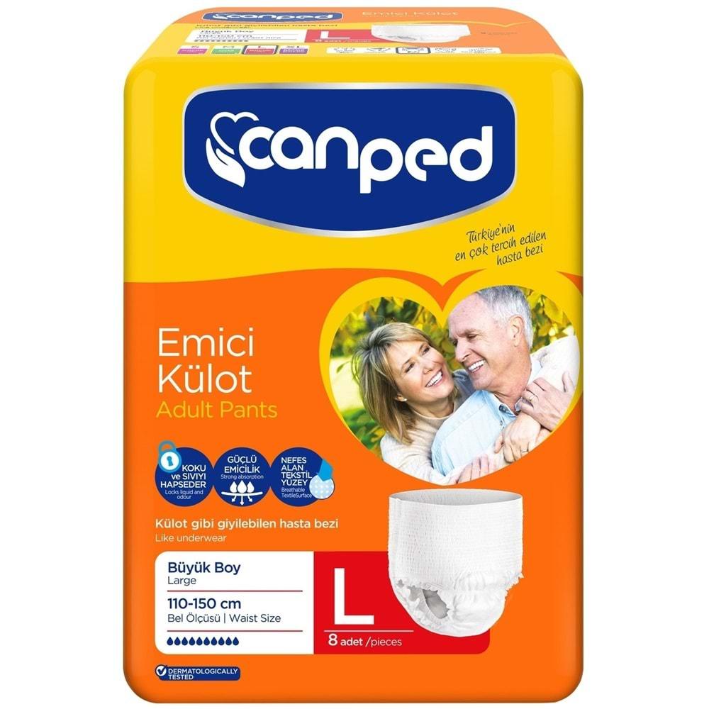 Canped Emici Külot Hasta Bezi Büyük-Large 64 Adet (8Pk*8)