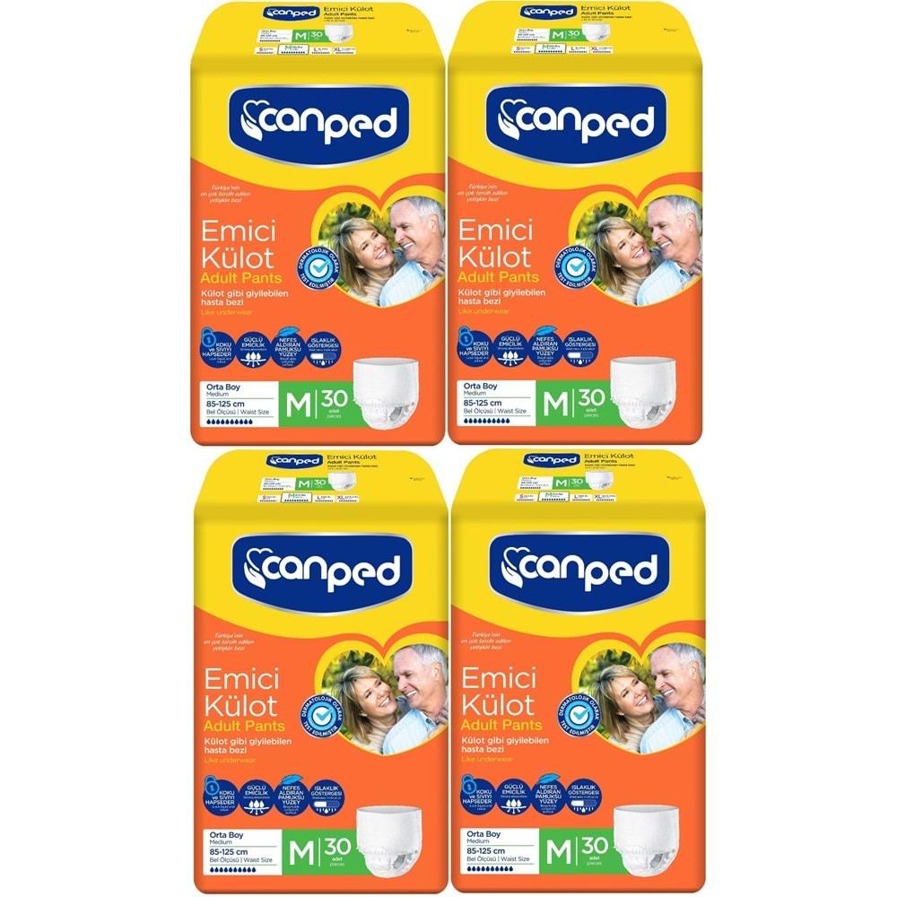 Canped Emici Külot Hasta Bezi Dev Eko Pk 120 Adet Orta (4Pk*30)