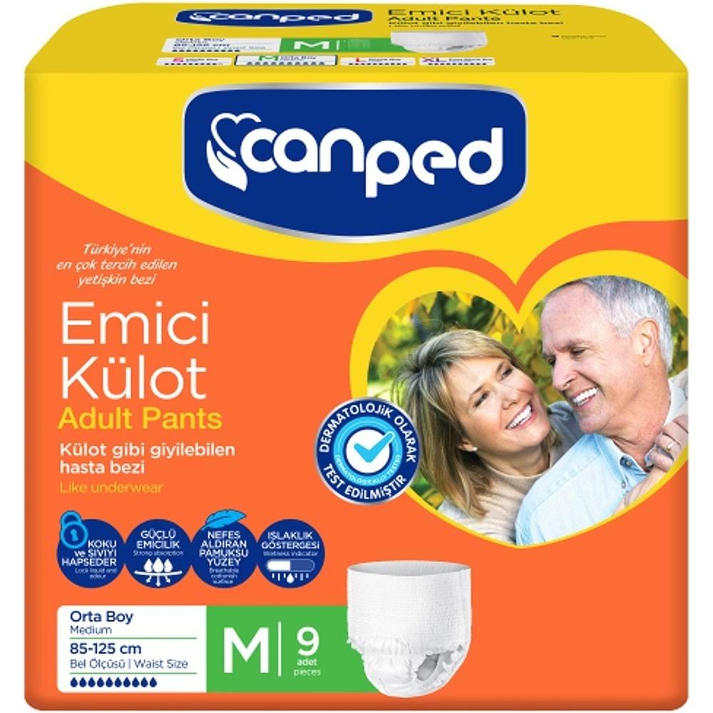 Canped Emici Külot Hasta Bezi M-Orta 18 Adet (2PK*9)