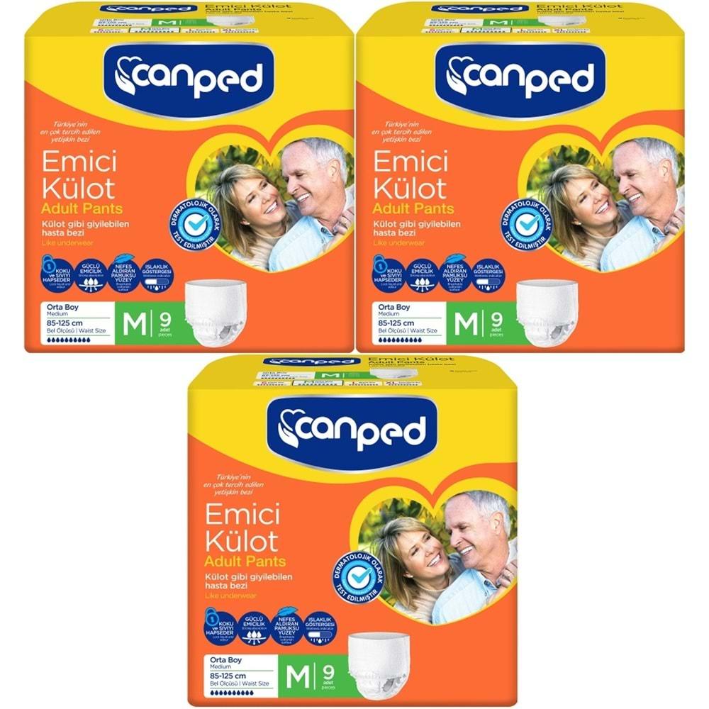 Canped Emici Külot Hasta Bezi M-Orta 27 Adet (3PK*9)