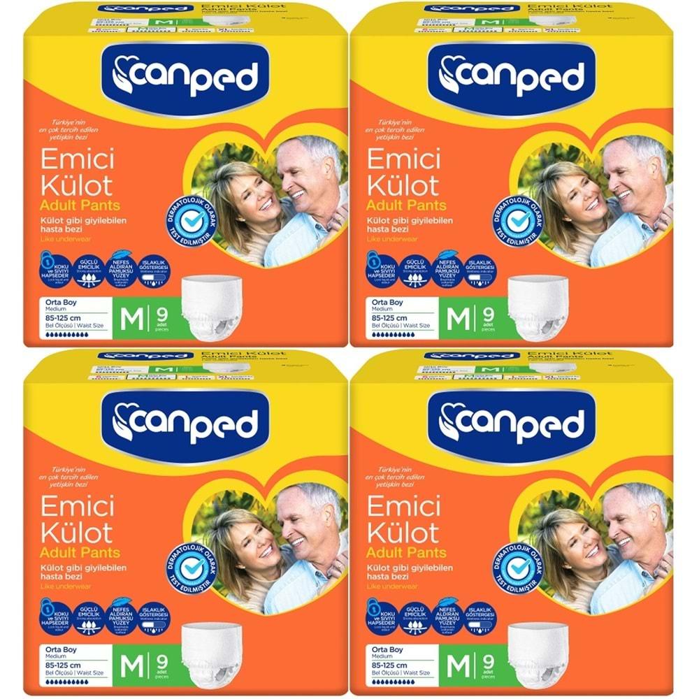 Canped Emici Külot Hasta Bezi M-Orta 36 Adet (4PK*9)