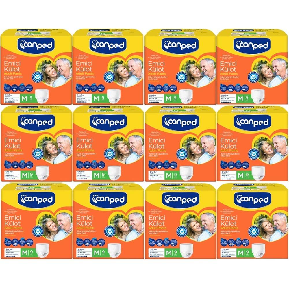 Canped Emici Külot Hasta Bezi M-Orta 108 Adet (12PK*9)