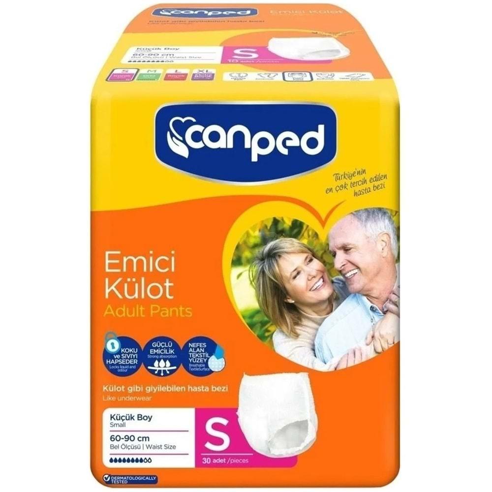 Canped Emici Külot Hasta Yetişkin Bezi Small/Küçük-S 60 Adet Dev Ekonomik Pk (2PK*30)