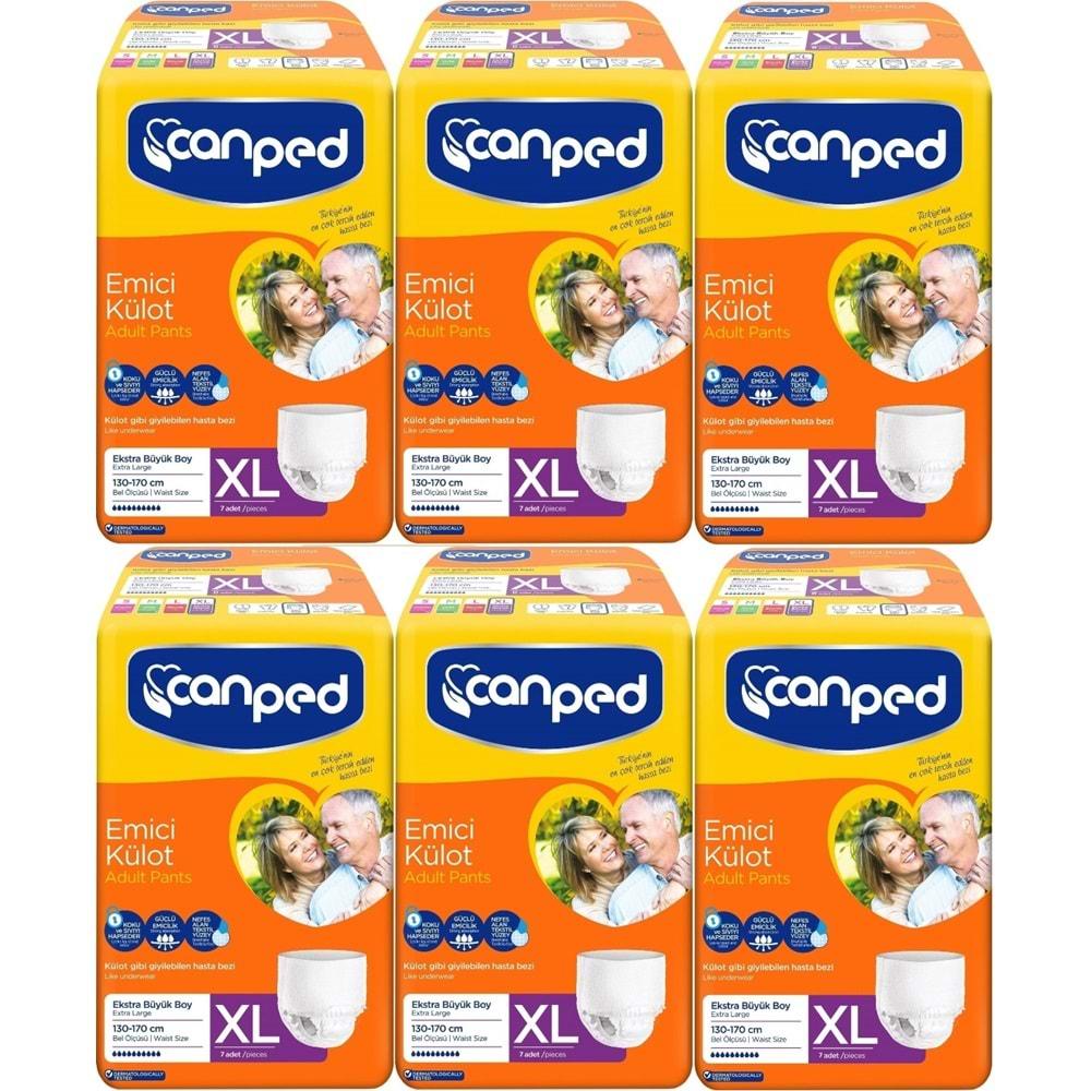 Canped Emici Külot Hasta Bezi XL-Extra Large Büyük Adet 42 (6PK*7)