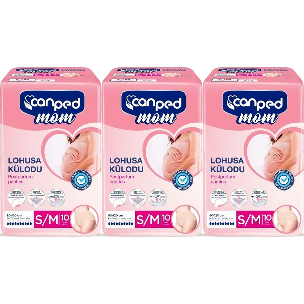 Canped Mom Lohusa Külodu - Külot Bez S - Small - Küçük / M - Medium - Orta 30 Adet (3PK*10)