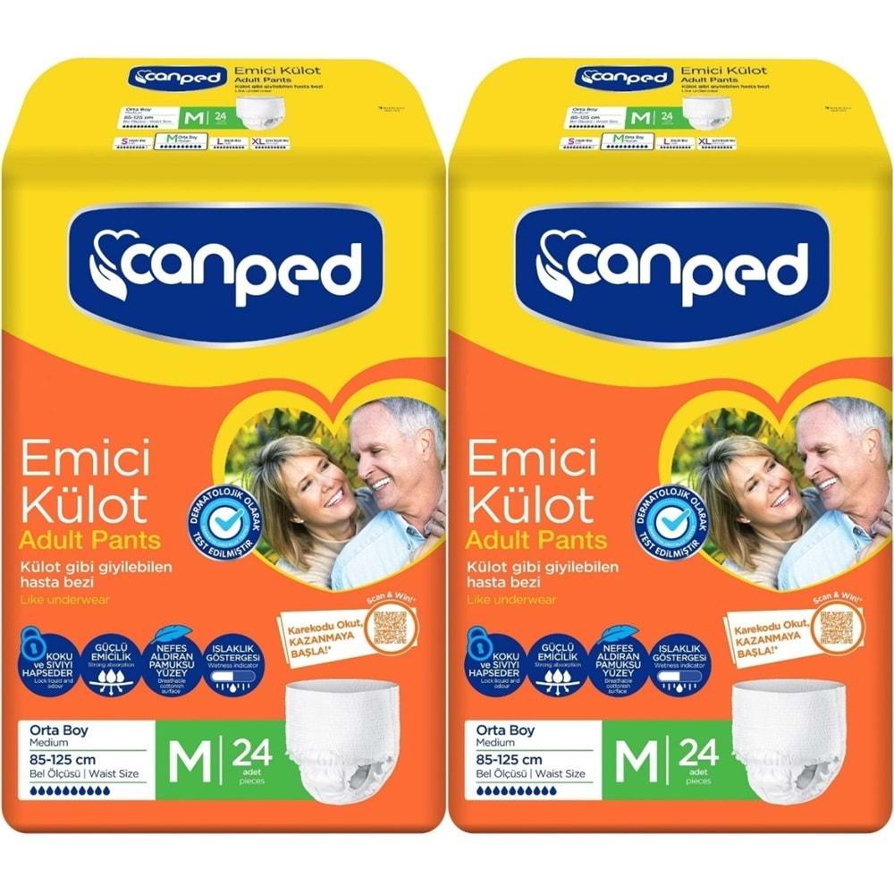 Canped Emici Külot Hasta Yetişkin Bezi M - Orta - Medium 48 Adet (2PK*24)