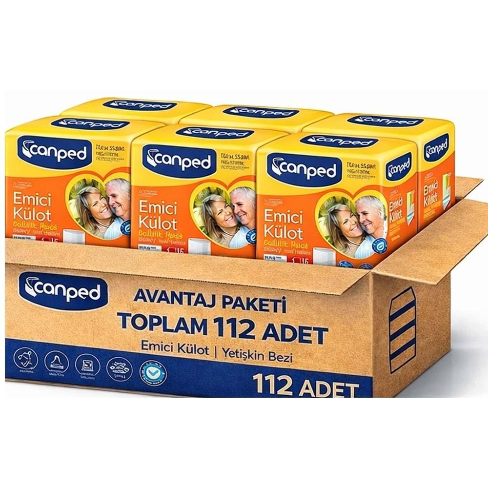 Canped Emici Külot Pants Hasta Yetişkin Bezi L - Büyük - Large Ekonomik Pk 112 Adet (8PK*14)