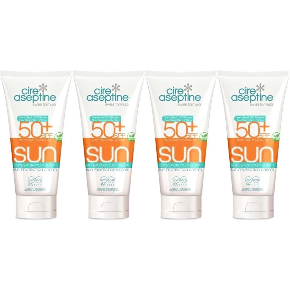 Cire Aseptine Sun Güneş Koruyucu Kremi 50+ SPF 150 ML (4 Lü Set)