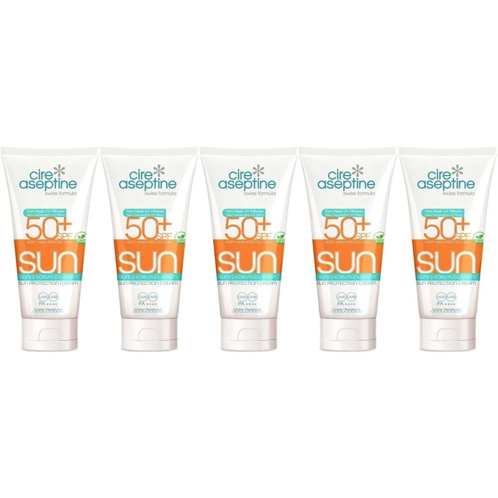 Cire Aseptine Sun Güneş Koruyucu Kremi 50+ SPF 150 ML (5 Li Set)