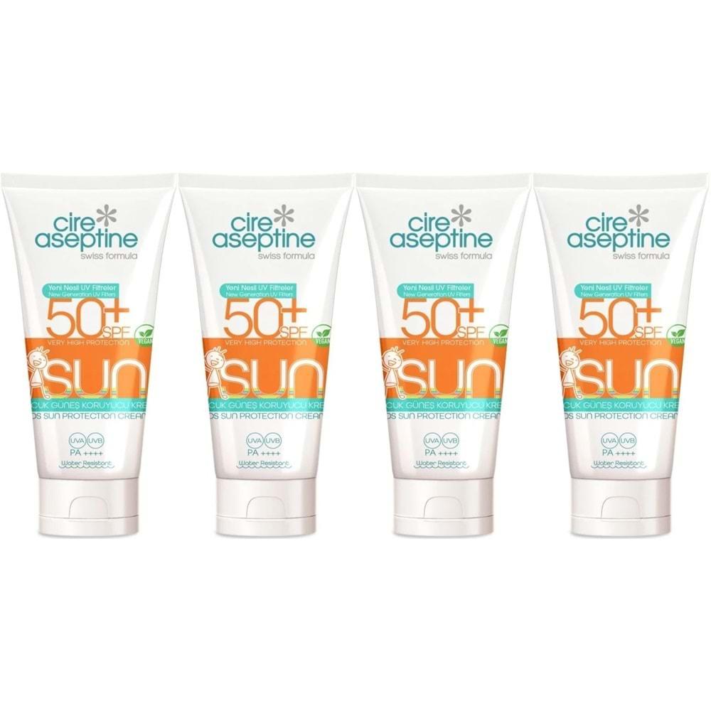 Cire Aseptine Sun Güneş Koruyucu Kremi Çocuk 50+ SPF 150 ML (4 Lü Set)