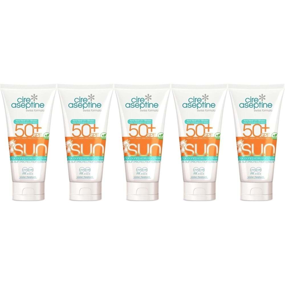 Cire Aseptine Sun Güneş Koruyucu Kremi Çocuk 50+ SPF 150 ML (5 Li Set)