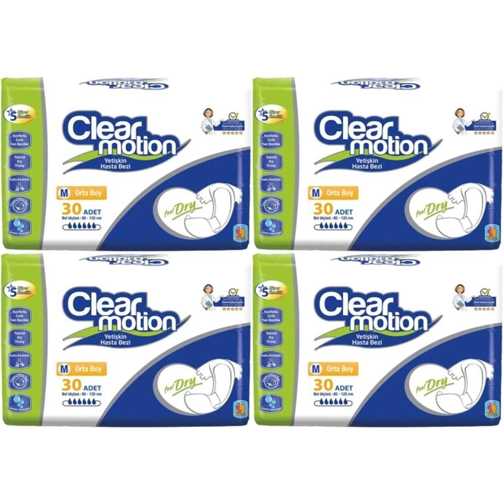 Clearmotion Yetişkin Hasta Bezi Bel Bantlı M - Orta - Medium 120 Adet (4PK*30)