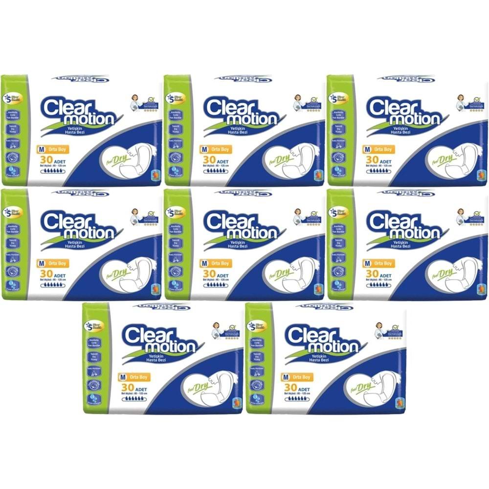 Clearmotion Yetişkin Hasta Bezi Bel Bantlı M - Orta - Medium 240 Adet (8PK*30)