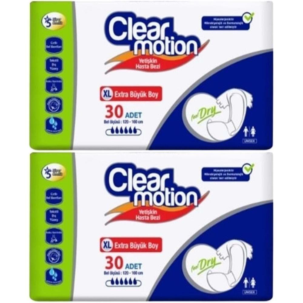 Clearmotion Yetişkin Hasta Bezi Bel Bantlı XL - Ekstra Büyük - Extra Large 60 Adet (2PK*30)