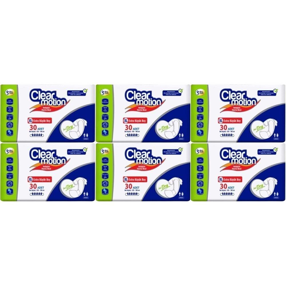 Clearmotion Yetişkin Hasta Bezi Bel Bantlı XL - Ekstra Büyük - Extra Large 180 Adet (6PK*30)