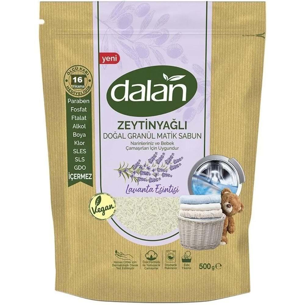 Dalan Doğal Granül Sabun Tozu 500GR Lavanta Esintisi (Doğal Bebekler İçin) (12 Li Set) (192 Yıkama)