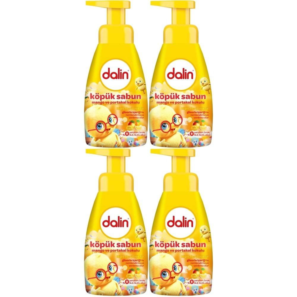 Dalin Köpük Sabun 200ML Mango ve Portakal Kokulu Çoçuklarınız İçin (4 Lü Set)