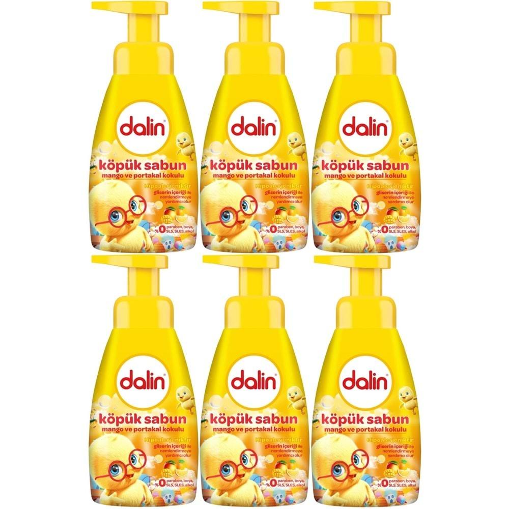 Dalin Köpük Sabun 200ML Mango ve Portakal Kokulu Çoçuklarınız İçin (6 Lı Set)