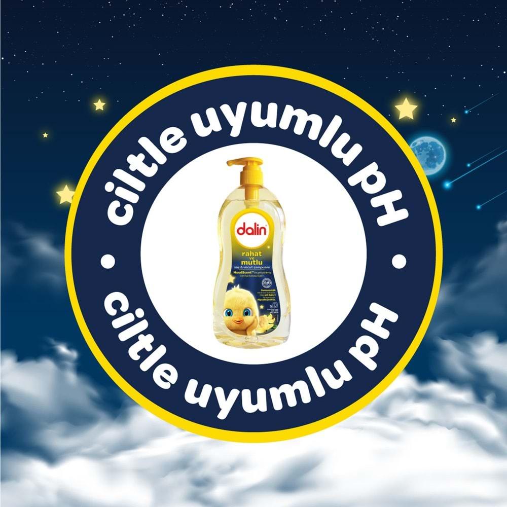 Dalin Bebek Saç ve Vücut Şampuanı 700ML Rahat ve Mutlu Pompalı (4 Lü Set)