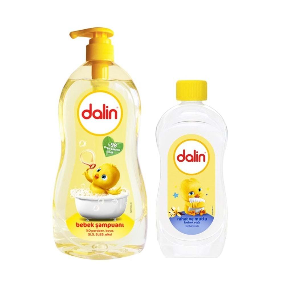 Dalin Bebek Şampuanı Klasik 700ML Pompalı + 100ML Bebek Yağı (Rahat ve Mutlu) (3 Lü Set)