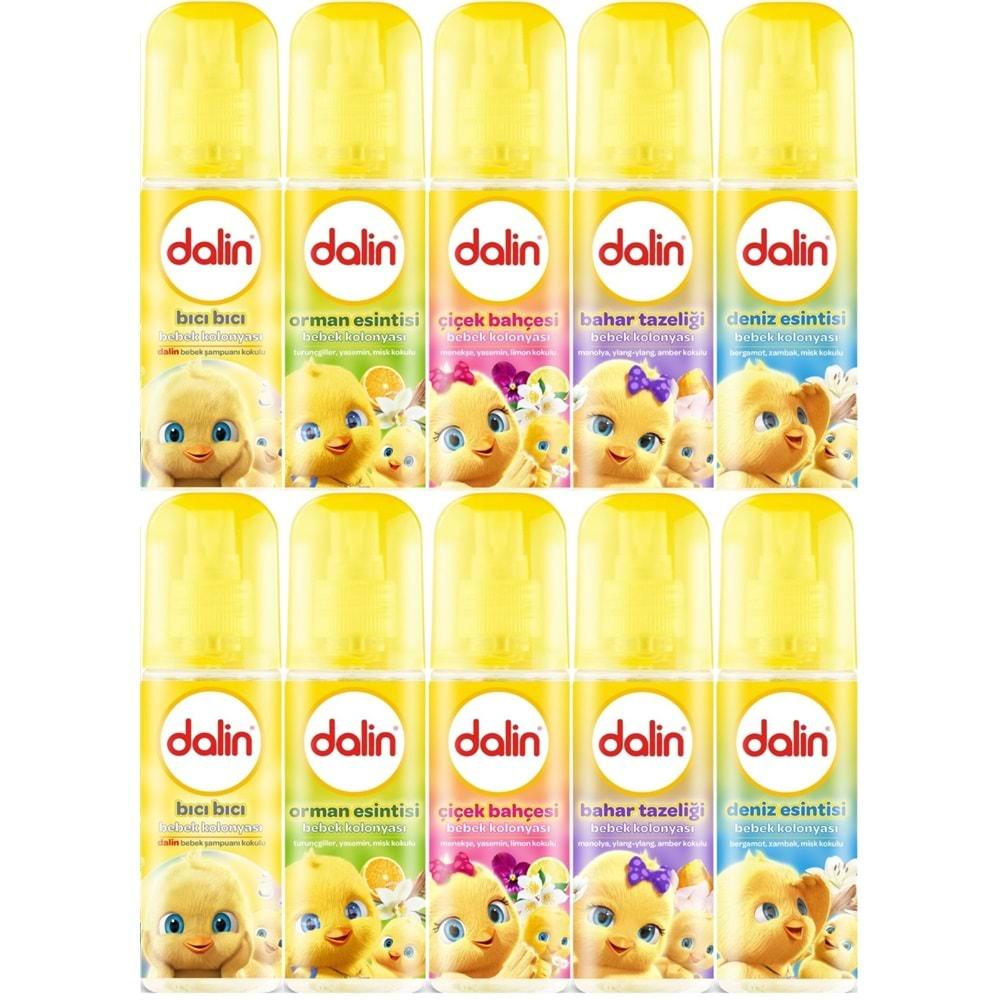 Dalin Bebek Kolonyası 150ML (Bıcı Bıcı-Orman-Çiçek-Bahar-Deniz) (Karma 10 Lu Set)