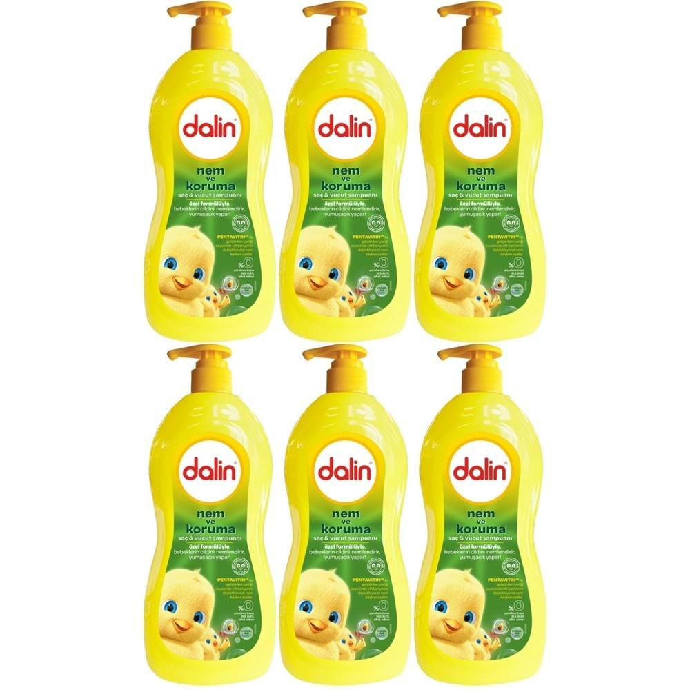 Dalin Bebek Saç & Vücut Şampuanı 700ML Nem ve Koruma Avakado Özlü (Pompalı) (6 Lı Set)