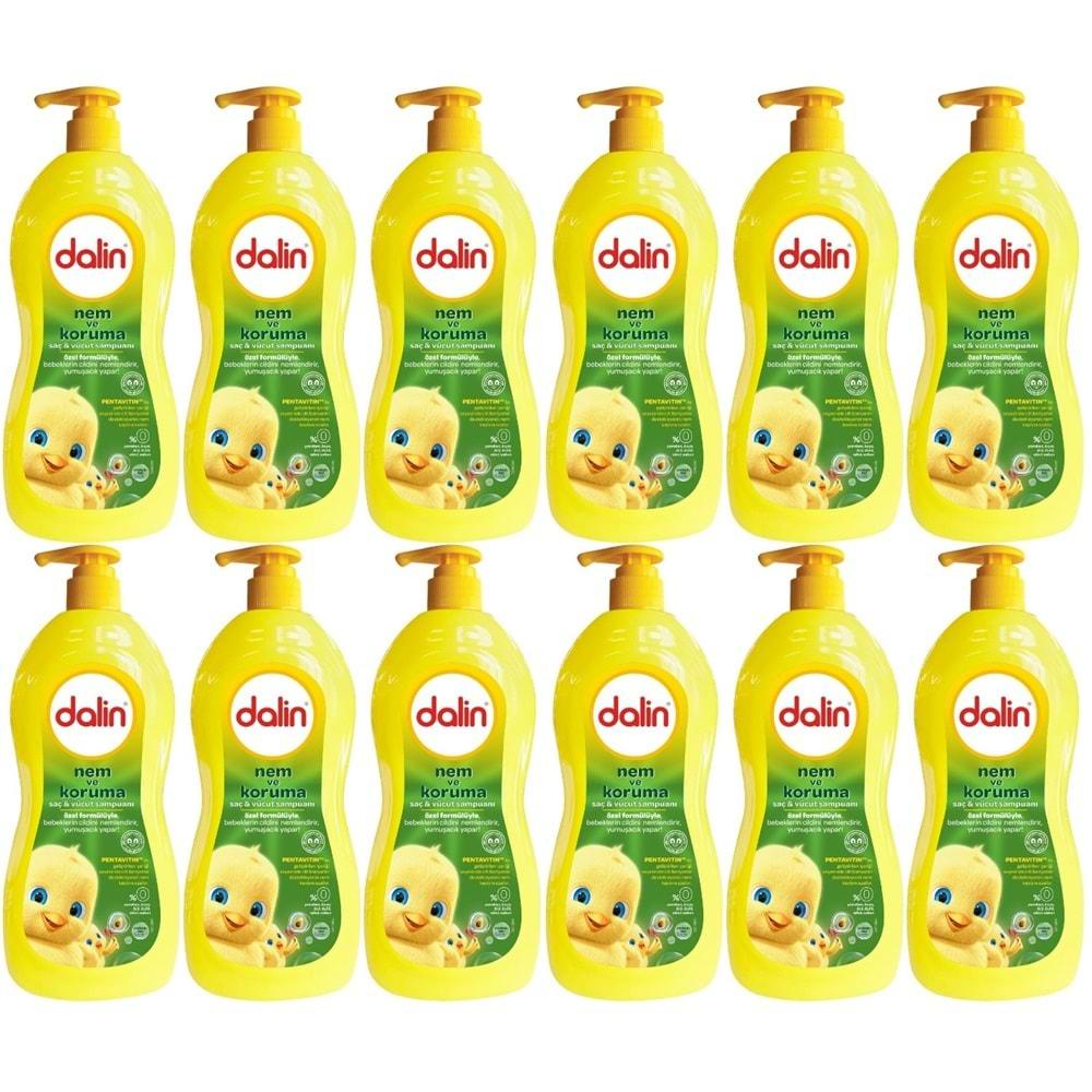 Dalin Bebek Saç & Vücut Şampuanı 700ML Nem ve Koruma Avakado Özlü (Pompalı) (12 Li Set)